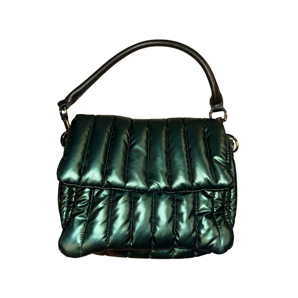 Think Royln Puffer Bag Women OS Green Metallic‎ Quilted Flap Handbag